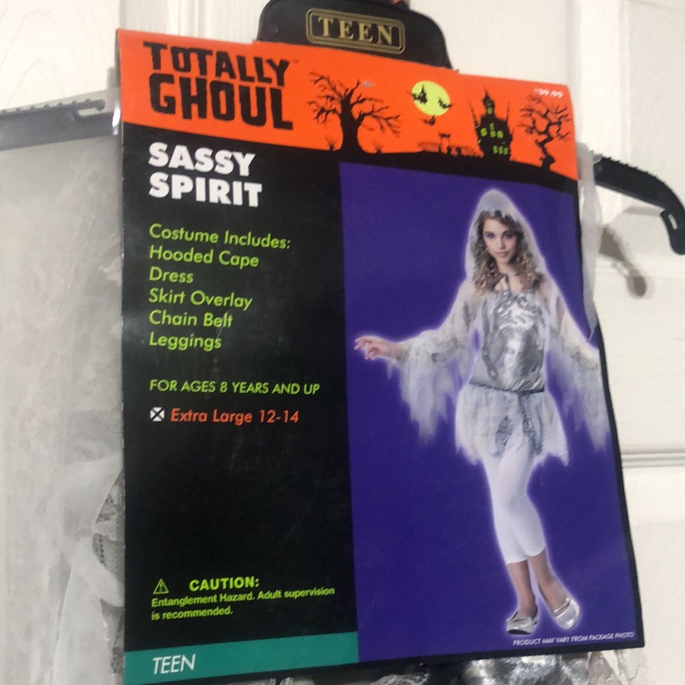 Totally Ghoul Sassy Spirit Girl’s Ghost costume with accessories NEW WITH TAGS